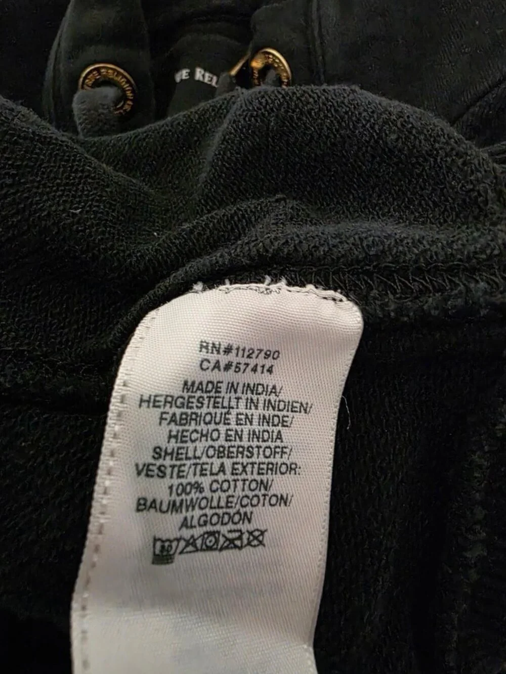 Men’s True Religion Y2K Full Zip Black Streetwear Hoodie Size Medium